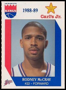 1988-89 Carl's Jr. Sacramento Kings 22 Rodney McCray